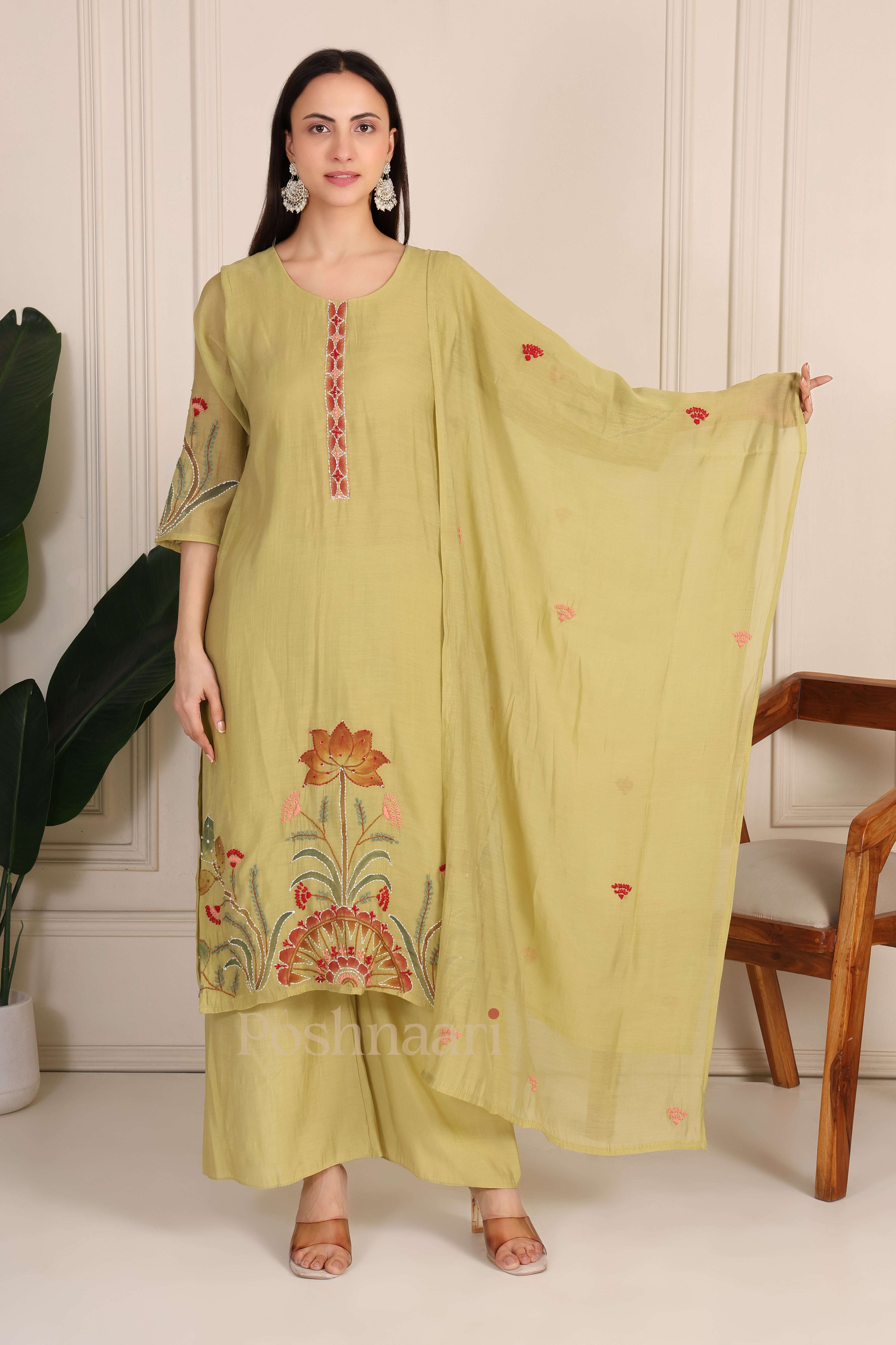 Olive Blossom Suit Set