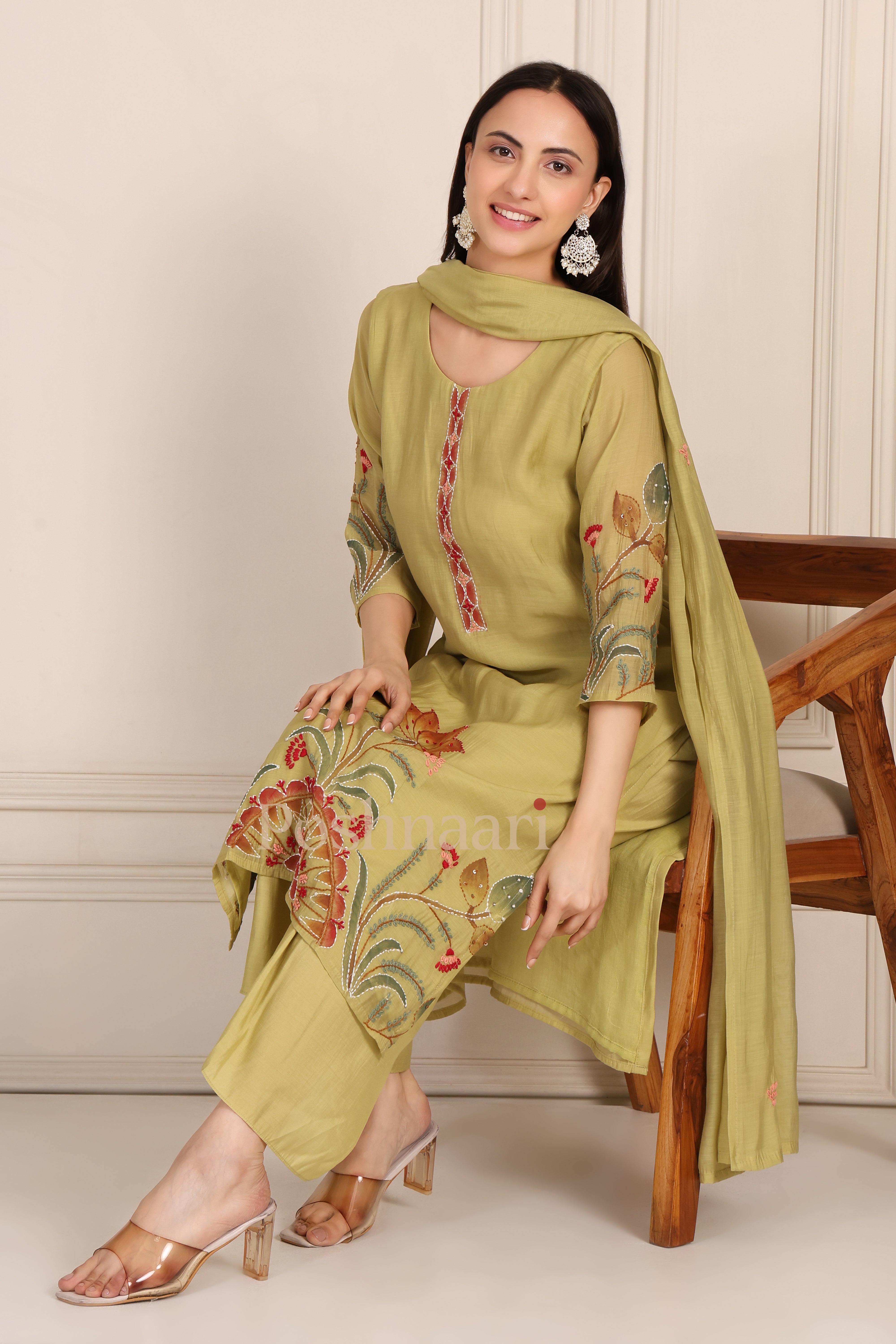 Olive Blossom Suit Set