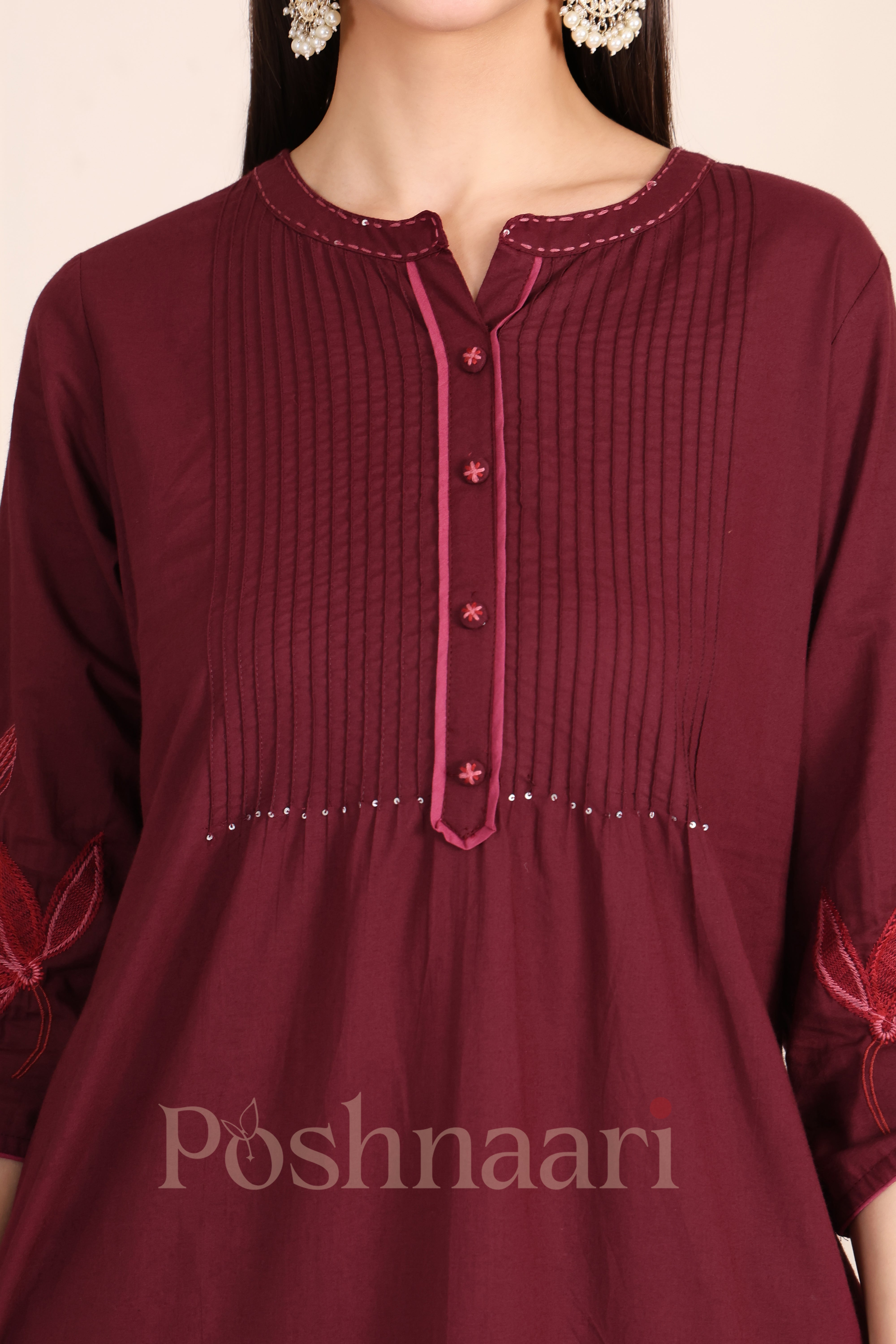 Burgundy Bloom Suit Set